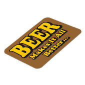 ビールがあればなんとかなる - おもしろいビール愛好家のスローガン マグネット (左側)