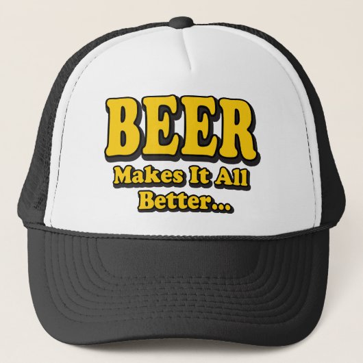 ビールがあればなんとかなる - 面白いビール愛好家のスローガン キャップ (正面)