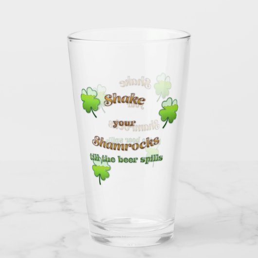ビールがこぼれるまでシャムロックを振る タンブラーグラス (裏面)