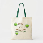 ビールがこぼれるまでシャムロックを振る トートバッグ (正面)