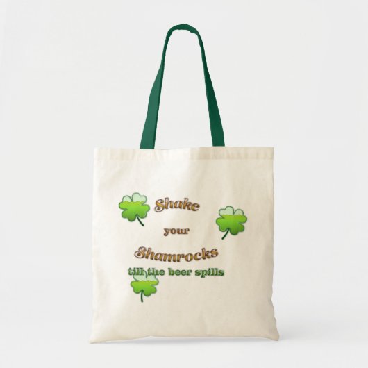 ビールがこぼれるまでシャムロックを振る トートバッグ (正面)
