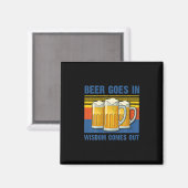 ビールが入って知恵が出るヴィンテージ誕生日 マグネット (正面/裏面)