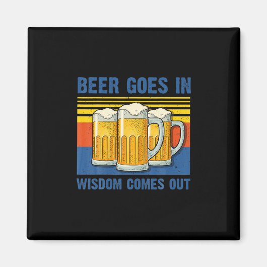 ビールが入って知恵が出るヴィンテージ誕生日 マグネット (正面)