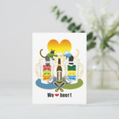 「ビールが大好き！」カラフル(「ビールが大好き！」 カラフル） ポストカード (スタンド正面)