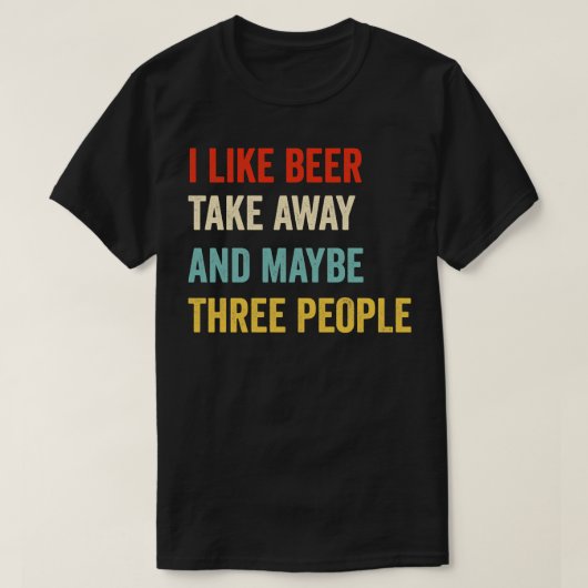 ビールが好きで飲む遠くに Tシャツ (デザイン正面)