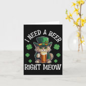 ビールが欲しい右ニャーキャットGlSt patricks daySh カード (黄色い花)