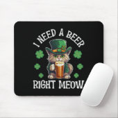 ビールが欲しい右ニャーキャットGlSt patricks daySh マウスパッド (マウス)