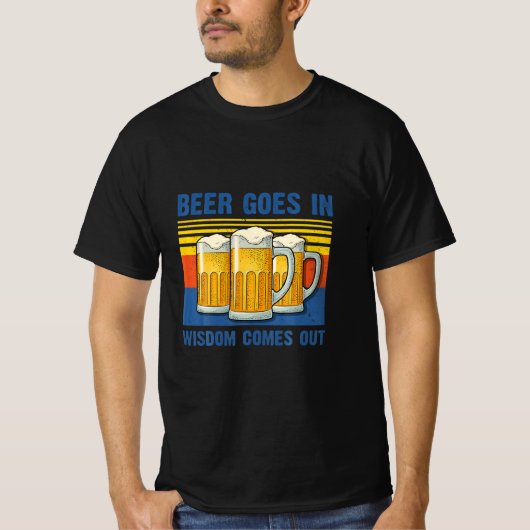 ビールが知恵来出ヴィンテージ誕生日 Tシャツ (正面)