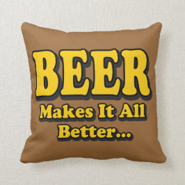 ビールが良くなる – ビール好おもしろいきのスローガン クッション