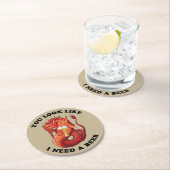 ビールが要りそうだ ラウンドペーパーコースター (インサイチュ)