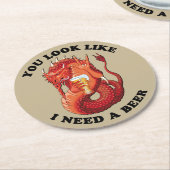 ビールが要りそうだ ラウンドペーパーコースター (アングル)