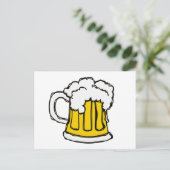 ビールが走り書きされた漫画のスタイル ポストカード (スタンド正面)