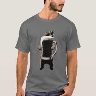 ビールくまのおもしろいな飲むこと Tシャツ