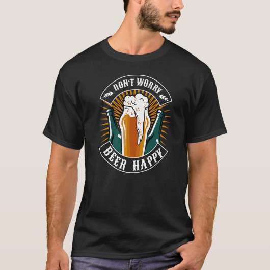 ビールことわざでビールパンを沸かす心配しないビールハップ Tシャツ (正面)
