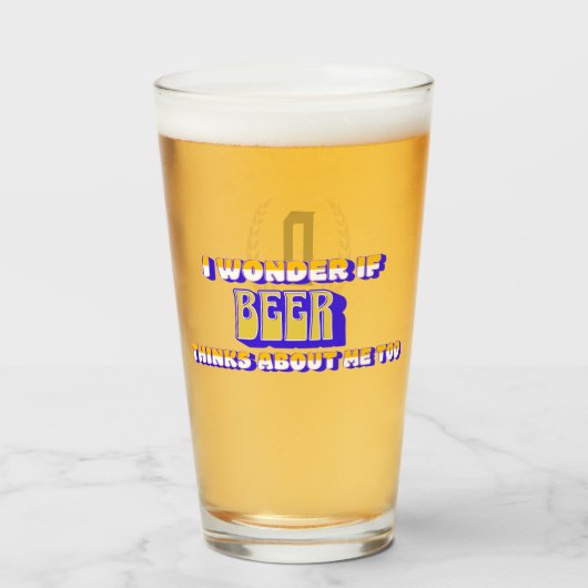 「ビールって・・・」モノグラム タンブラーグラス (ドリンク正面)