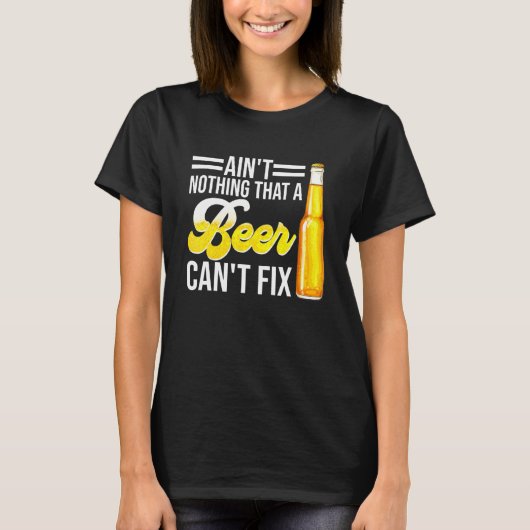 ビールでは直らない点は何も言わない Tシャツ (正面)