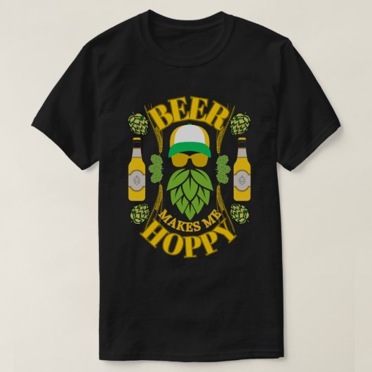 ビールでハッピーTシャツ Tシャツ (デザイン正面)