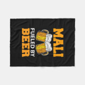 ビールでマリを燃やす フリースブランケット (正面(横))