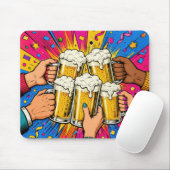 ビールで乾杯 ポップアート マウスパッド (マウス)
