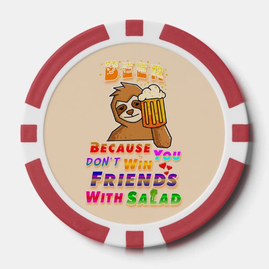 ビールで友達を獲得する ポーカーチップ (正面)