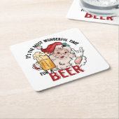 ビールで最高の時間 スクエアペーパーコースター (アングル)