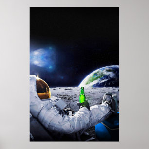 ビールで月の宇宙飛行士 ポスター