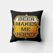 ビールで私の気分はHOPPY - スローピロー 16" x 16" (裏面)