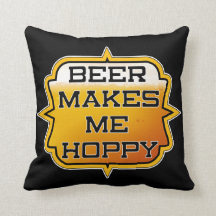 ビールで私の気分はHOPPY - スローピロー 16" x 16"