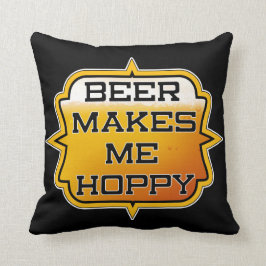 ビールで私の気分はHOPPY - スローピロー 16" x 16"