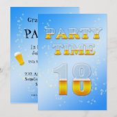 ビールで18回目の誕生日パーティーの招待状 招待状 (正面/裏面)