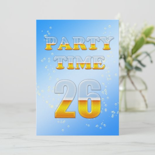 ビールで26回目の誕生日パーティーの招待状 招待状 (スタンド正面)