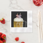 ビールで26歳の誕生日のキャンドル 縁ありカクテルナプキン (インサイチュ)