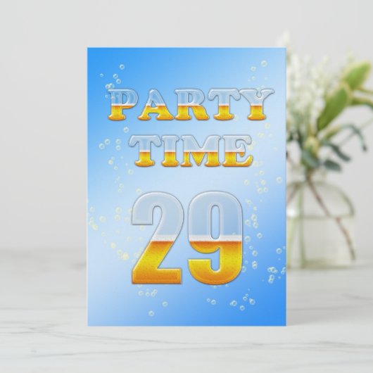ビールで29回目の誕生日パーティーの招待状 招待状 (スタンド正面)