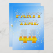 ビールで44歳の誕生日パーティーの招待状 招待状 (正面/裏面)