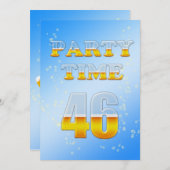 ビールで46回目の誕生日パーティーの招待状 招待状 (正面/裏面)