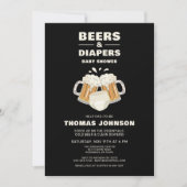 ビールとおむつベビーシャワーパーティー 招待状 (正面)