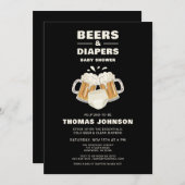 ビールとおむつベビーシャワーパーティー 招待状 (正面/裏面)