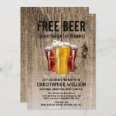 ビールとおむつメンツで人々のベビーシャワーパーティー 招待状 (正面/裏面)