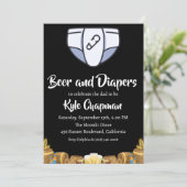 ビールとおむつ男性のおむつパーティの招待状 招待状 (スタンド正面)