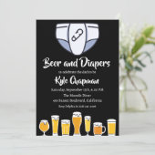 ビールとおむつ男性のおむつパーティの招待状 招待状 (スタンド正面)