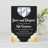 ビールとおむつ男性のおむつパーティの招待状 招待状 (スタンド正面)