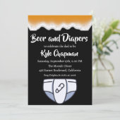 ビールとおむつ男性のおむつパーティの招待状 招待状 (スタンド正面)