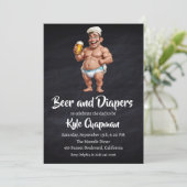 ビールとおむつ男性のおむつパーティの招待状 招待状 (スタンド正面)