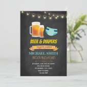 ビールとおむつ誕生日シャワーの招待状 招待状 (スタンド正面)