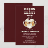 ビールとおむつ バッシュパーティー 招待状 (正面/裏面)