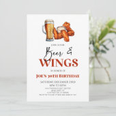 ビールとウィングスのチキンウィングスの誕生日パーティー 招待状 (スタンド正面)