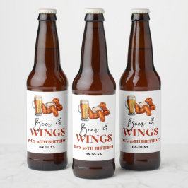 ビールとウィングスの誕生日パーティー ビールラベル