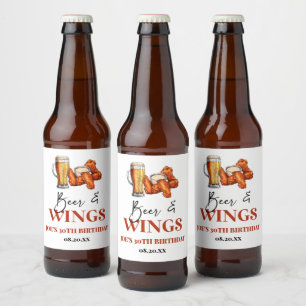 ビールとウィングスの誕生日パーティー ビールラベル