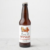 ビールとウィングスの誕生日パーティー ビールラベル (正面)