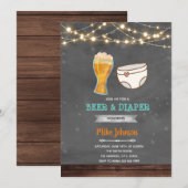 ビールとオムツのパーティー招待状 招待状 (正面/裏面)